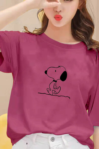 Snoopy Baggy Tee - Purple