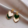 White green earring