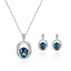 Blue diamond earring and necklace