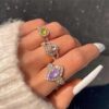 3pcs diamond rings