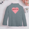 Rib Mock Neck - Pink Heart