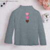 Rib Mock Neck - Watercolor 3 Heart