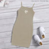 Inner Long  Cami -   White Mini Heart