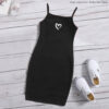 Inner Long  Cami -   White Mini Heart