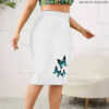 High Waist Skirt - Blue Butterflies