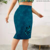 High Waist Skirt - Blue Butterflies