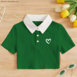 Rib Shirt - White Mini Heart