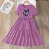 Ruffle Hem Dress - Blue Butterflies