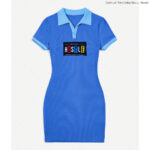 Contrast Trim Collar Dress - Hustle