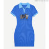 Contrast Trim Collar Dress - Peace Love