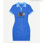 Contrast Trim Collar Dress - Peace Love
