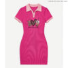 Contrast Trim Collar Dress - Peace Love