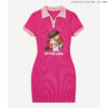 Contrast Trim Collar Dress - Just Coffee