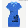 Contrast Trim Collar Dress - My Future