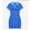 Contrast Trim Collar Dress - Los Angelies