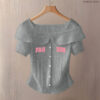 Rib Blouse - Fas Ion