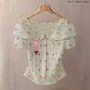 Rib Blouse - Watercolor 3 Heart