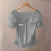 Rib Blouse - Baby White