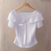 Rib Blouse - Baby White