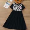 Ruffle Hem Dress - Pink Bow